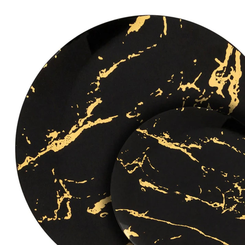 10" Plastic Dinner Plates, Black