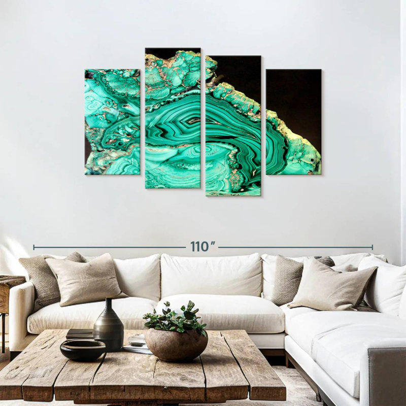 Malachite Gemstone, H 48 po x l 75 po