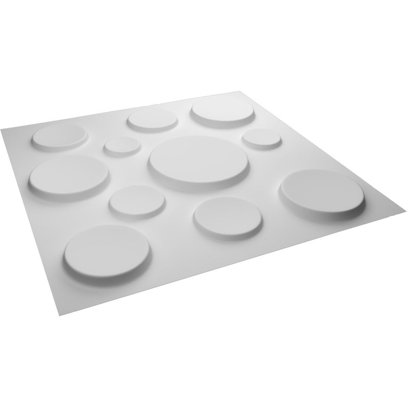 White 19.63" 3D Textured PVC Wall Panel