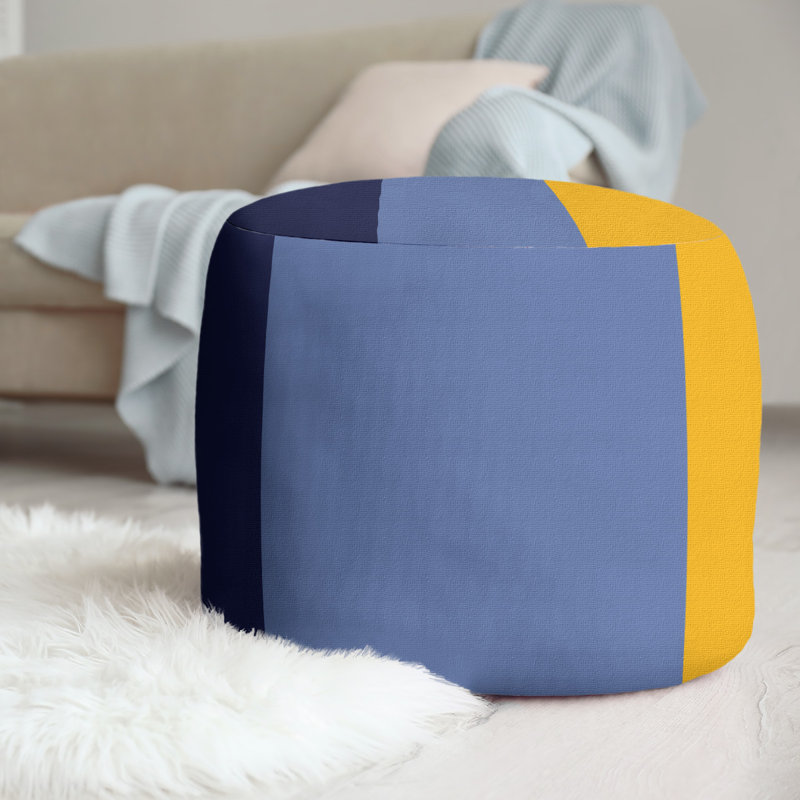 repose-pieds rond 20,5", Bleu marine / bleu / jaune
