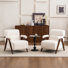 Mid Century Upholstered Arm Accent Chair with Solid Wood Legs