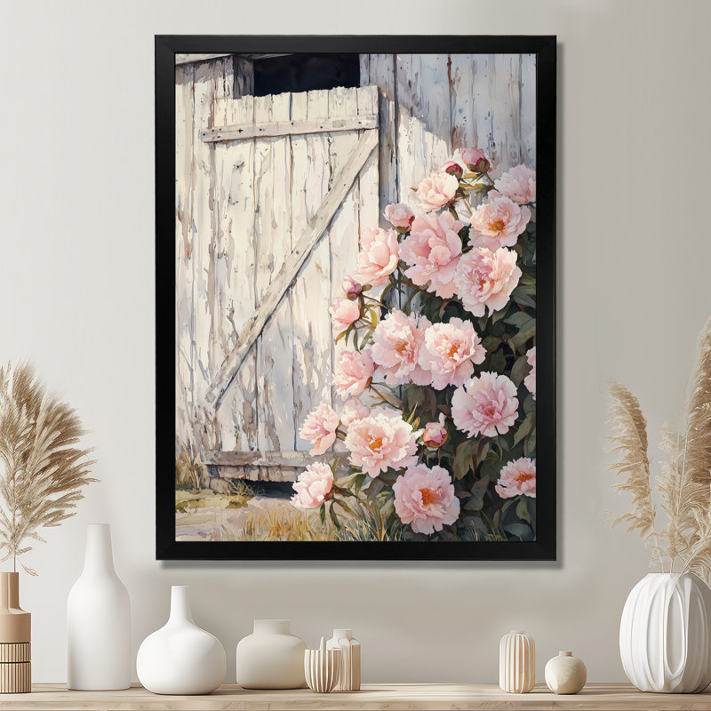 Catarina - Floral Canvas Wall Art, Noir, noir, noir, noir, H 20 po x l 12 po, Reproduction encadrée d'une seule photo