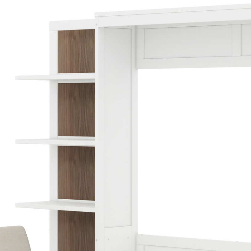 Lit escamotable mural avec canapé et tablettes Murphy, Blanc