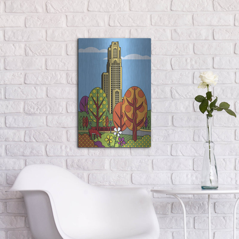 "Cathédrale de Pittsburgh" par Ron Magnes, art mural en métal, H 24 po x l 16 po