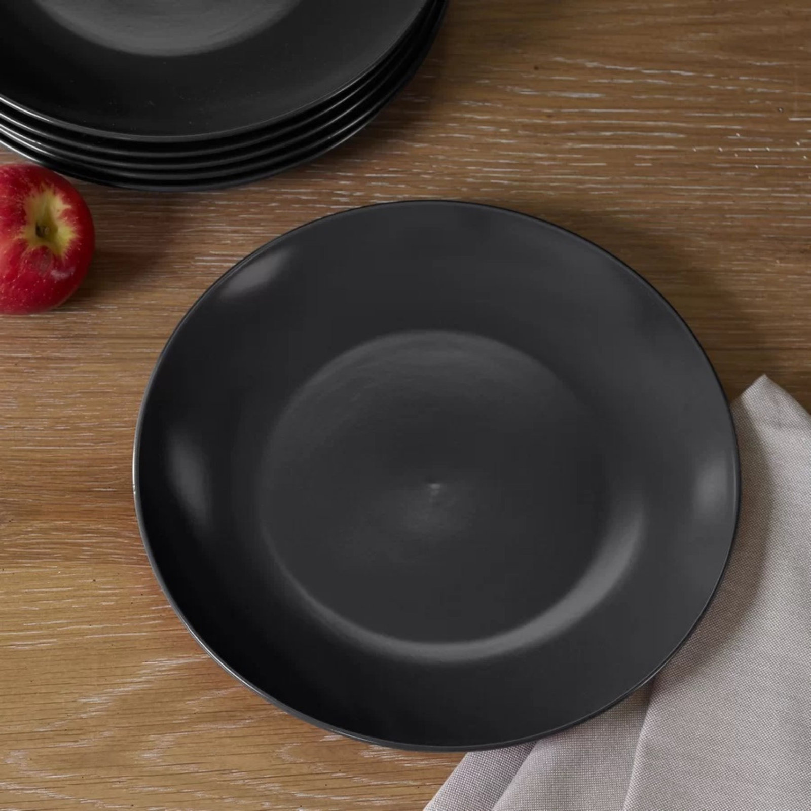 Ten Strawberry Street Wazee Matte 8" Dinner Plate, Black