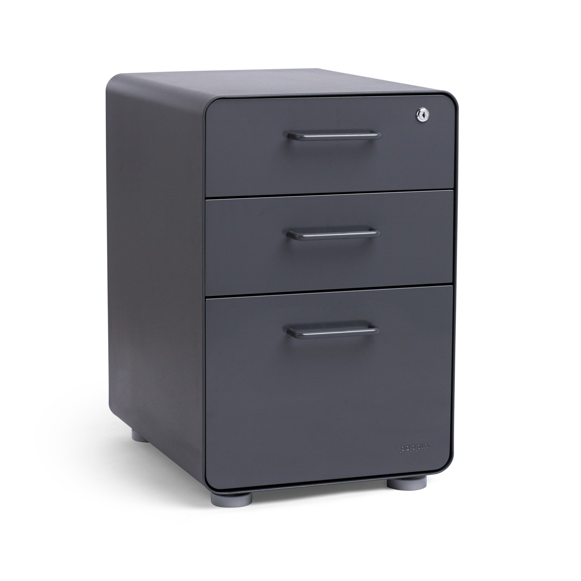Stow 3 - Drawer Vertical File Cabinet, Without Caster, Charcoal
