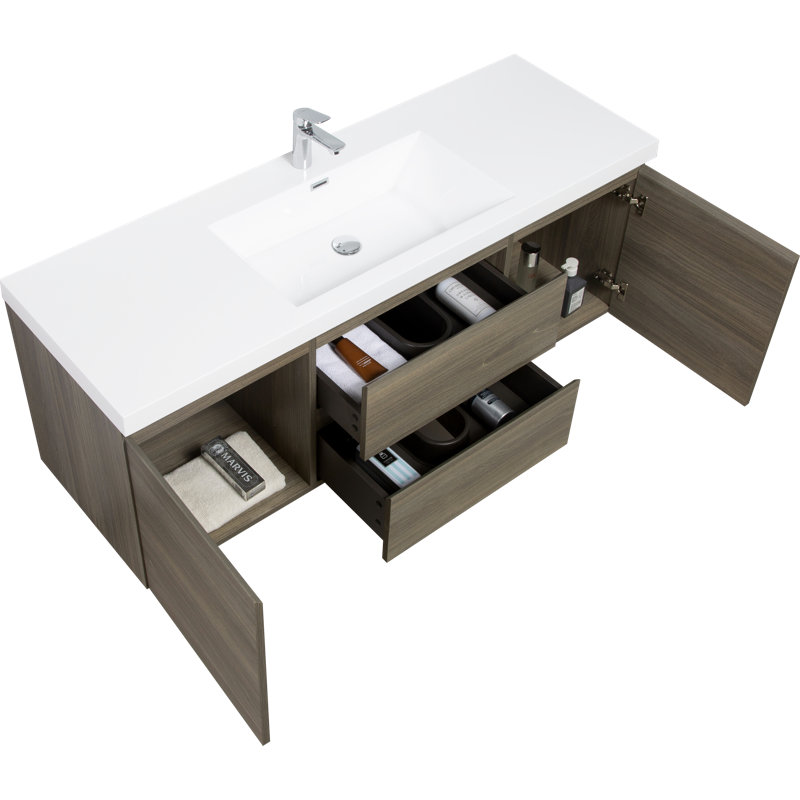 Meuble-lavabo flottant avec lavabo Brady