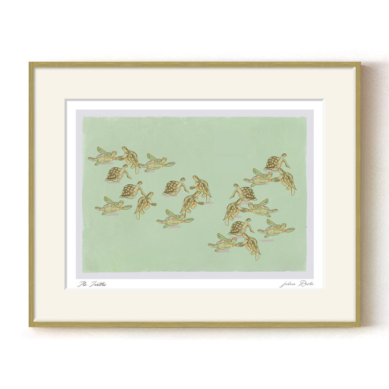 The Turtles, 36" H x  48" W, Gold