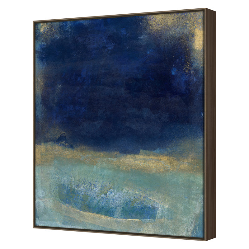 Deep Blue 1 Print by Maeve Harris, 36" H x 30" W, Walnut Framed