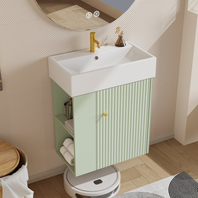 Ensemble de meuble-lavabo simple 21,6 po avec dessus en céramique Lorimar