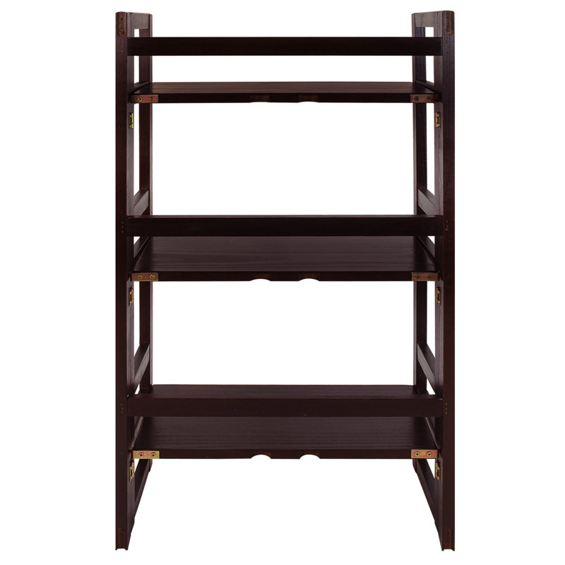 Bibliothèque en bois massif Annabesook H 37 "x l 20,75", Espresso