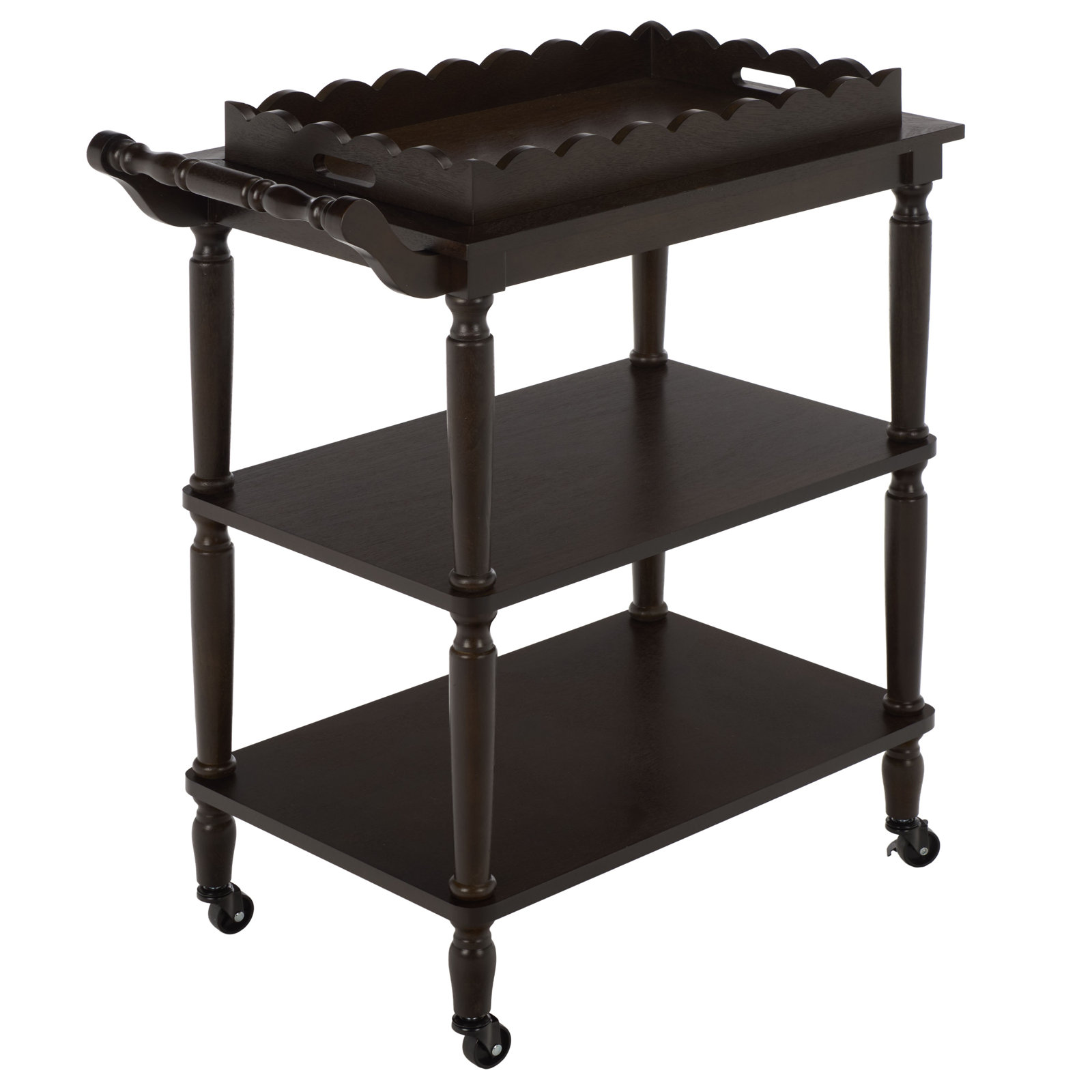 Edan 3 Tier Dining Cart, Dark Chocolate