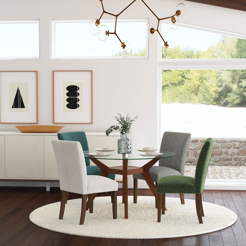 Ensemble de 2 chaises de salle à manger rembourrées Conifer Beige, Beige