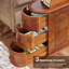 Table de bout vintage avec 3 tiroirs, table de chevet en bois, aucun assemblage requis