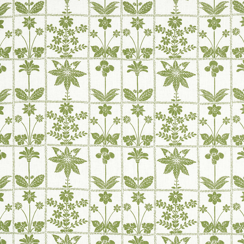 Georgia Wildflowers Fabric, Green
