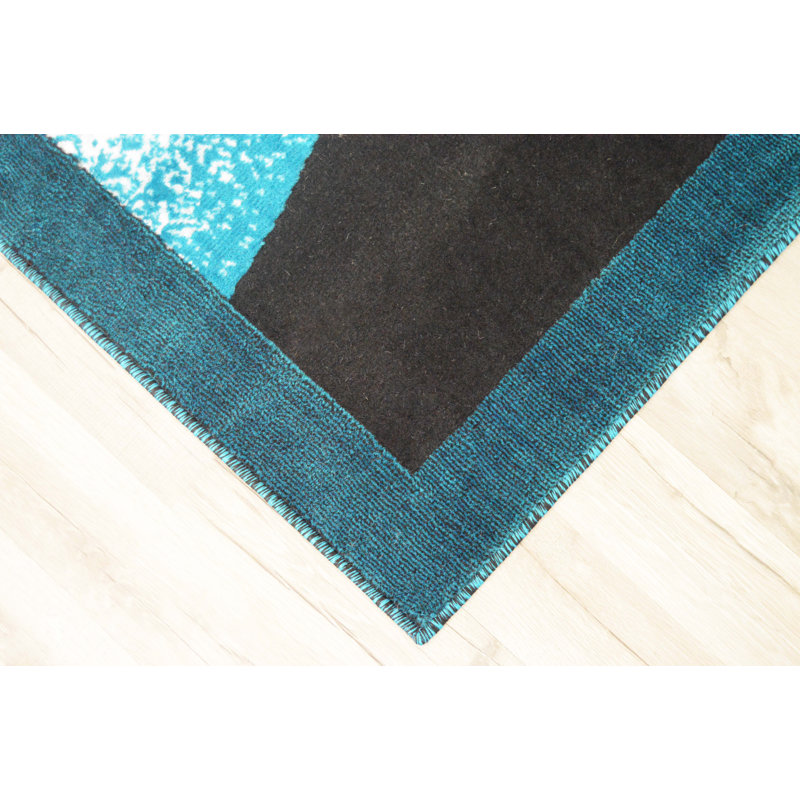 Tapis turquoise / noir Desiray
