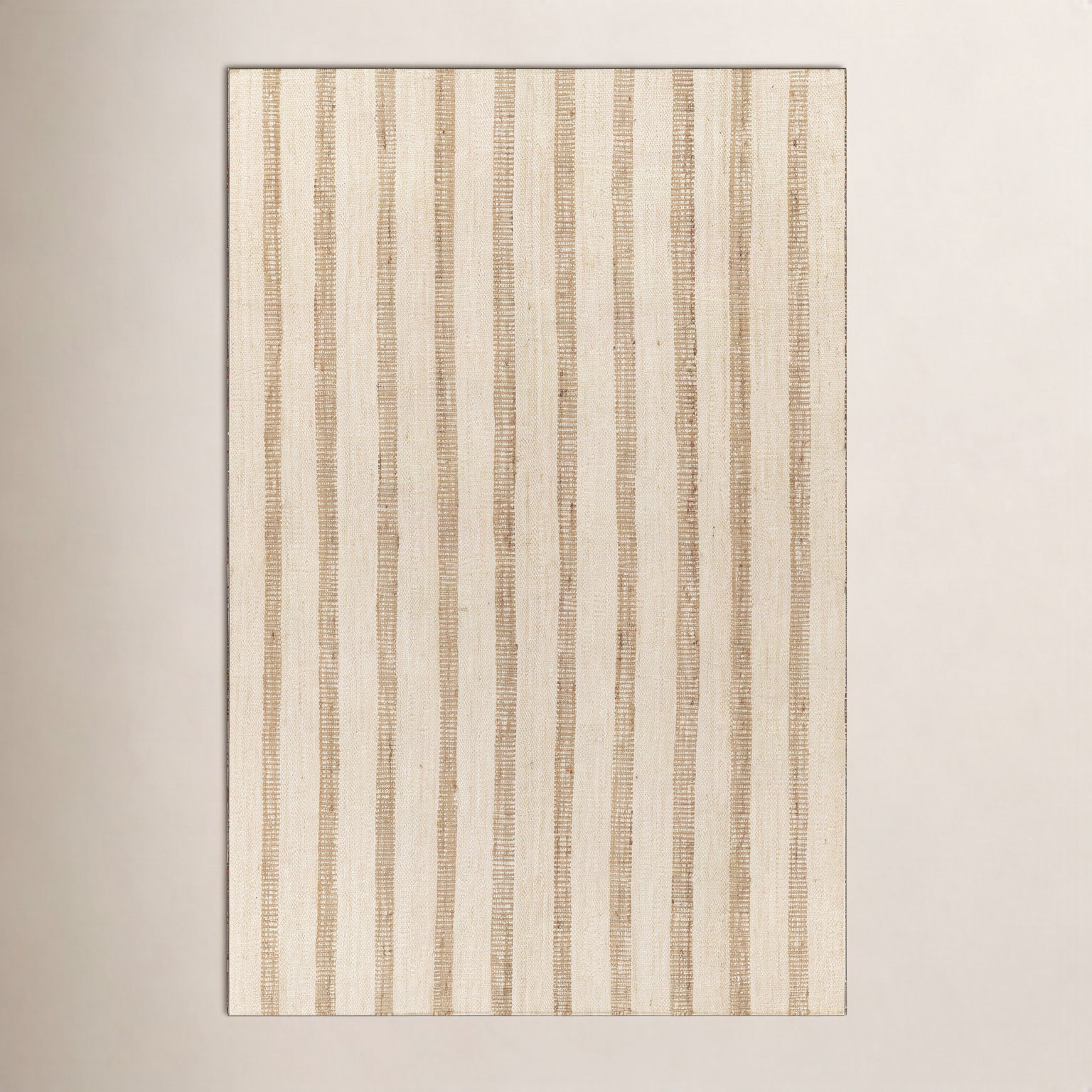 Aadison Ivory Hand-Woven Striped Jute Rug, Rectangle 9'9" x 13'9"