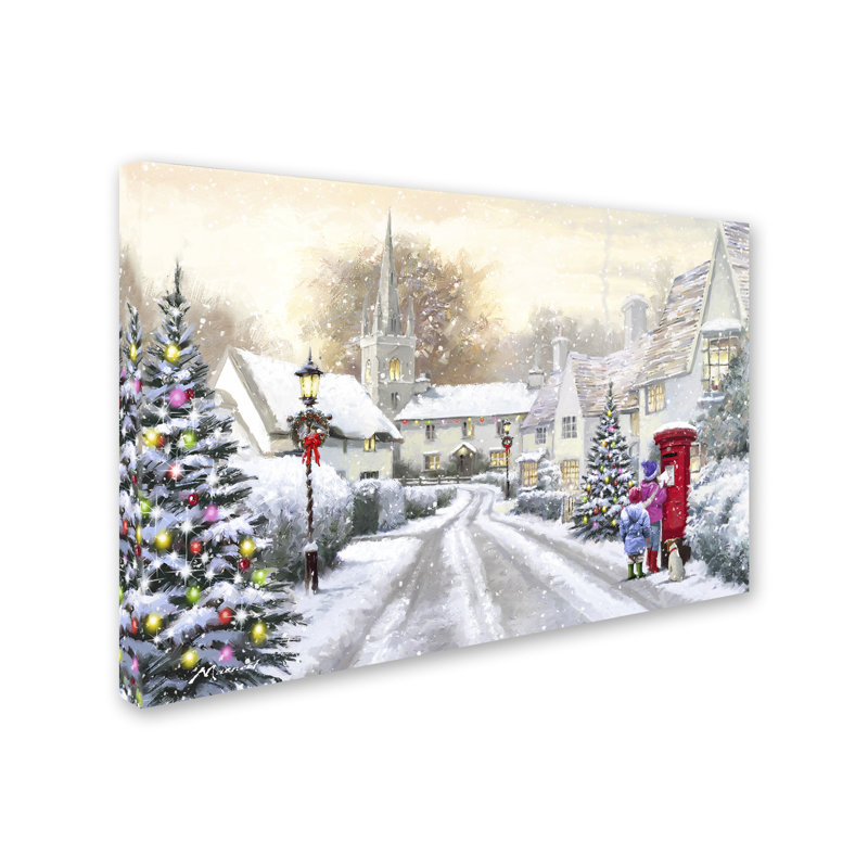 « snowy village », impression, Toile tendue, H 12 po x l 19 po x P 2 po