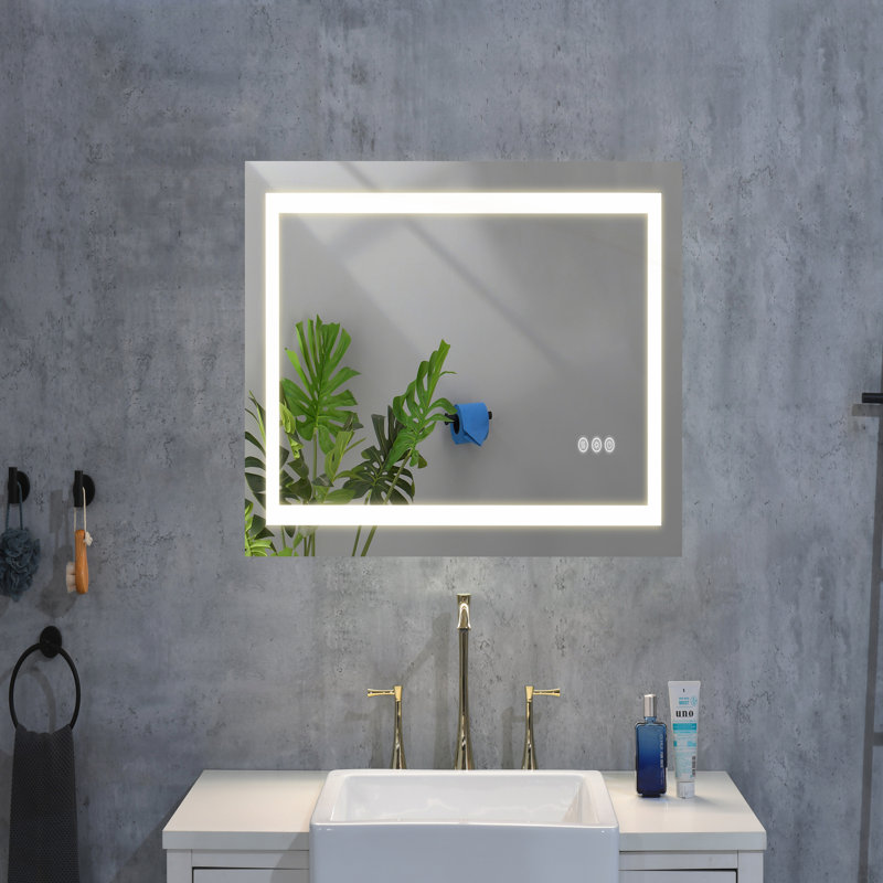 Miroir de salle de bain polyvalent à DEL avec fonctions avancées pour une expérience de salle de bain idéale, 1,50 po x 36 po
