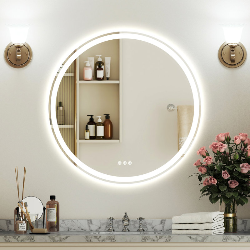 UL Certified 32" Round LED Bathroom Vanity Mirror with Dimmable Light Anti-Fog,Wall Mounted, 32" x 32"