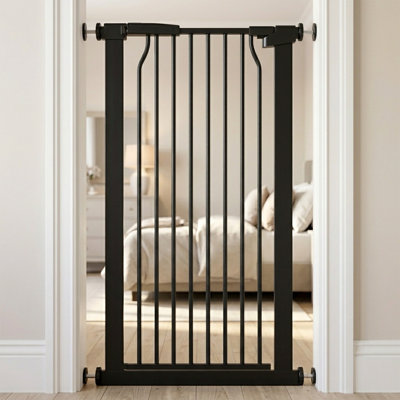 Barrière étroite pour animaux avec fermeture automatique et fonctionnement à une main, fixation à pression / quincaillerie pour les portes, les couloirs et les véhicules récréatifs - idéale pour les chats et les chiens