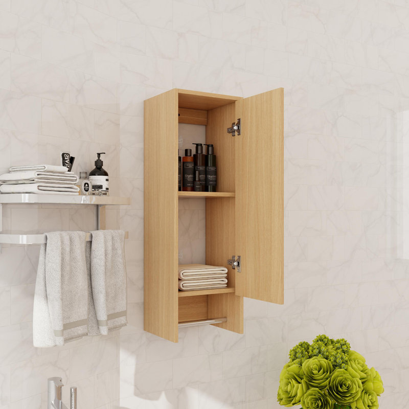 Petite armoire latérale 12 po avec porte et tablette à fermeture douce, Beige