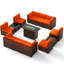 Ensemble de conversation modulaire en rotin pour l'extérieur avec table pour foyer 10 personnes-511477749-518326107