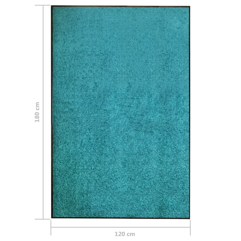 Deirore Non-Slip Indoor / Outdoor Doormat, Cyan, 0.9cm H x 180cm W x 120cm L
