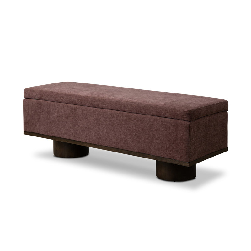 Navi Upholstered Storage Bench, Laughlin Plum