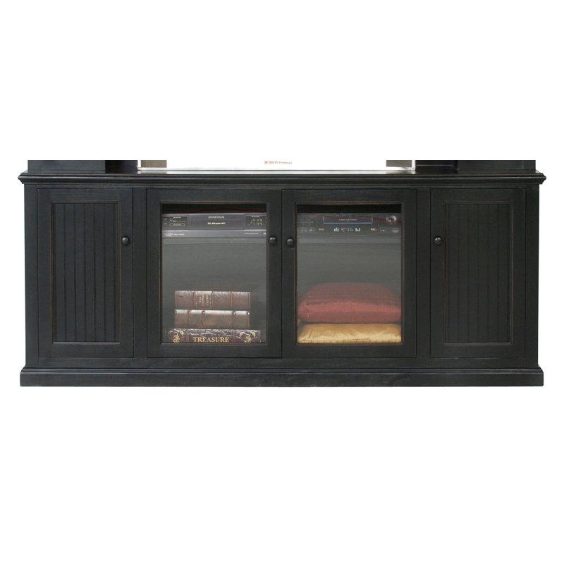 TV Stand Coastal, Noir, Verre