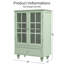 Armoire de salle à manger contemporaine avec portes et tiroir en verre double - menthe. Qualité fine, robustesse des pieds en bois massif, protection trempée. Tablette réglable, espace pratique.