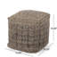 Pouf carré taupe et doré fabriqué à la main, fonctionnant comme un coussin de sol, mesurant 16 po x 16 po x 16 po, limite de poids de 200 lb, accessoire décoratif, rembourré à la main et mesurant 16 po de diamètre, capacité