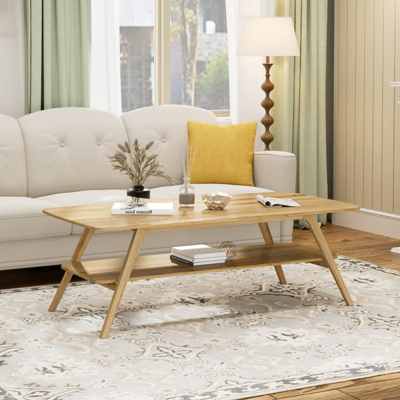 Latisia 41" Wide Solid Wood Coffee Table, Natural
