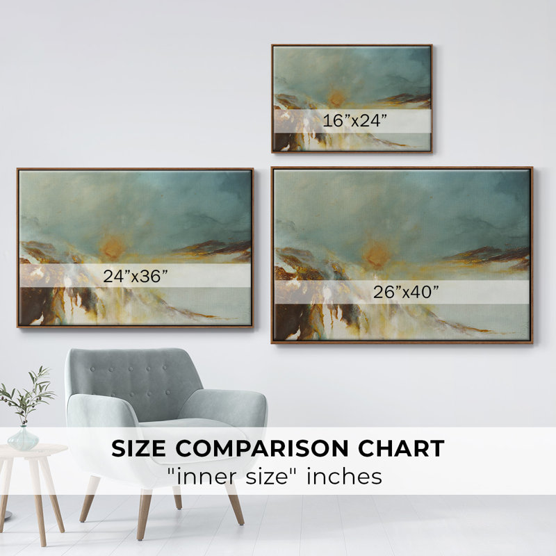 " Terra Sol ", 17" H x 25" W x 2" D, Walnut Floater Framed Canvas