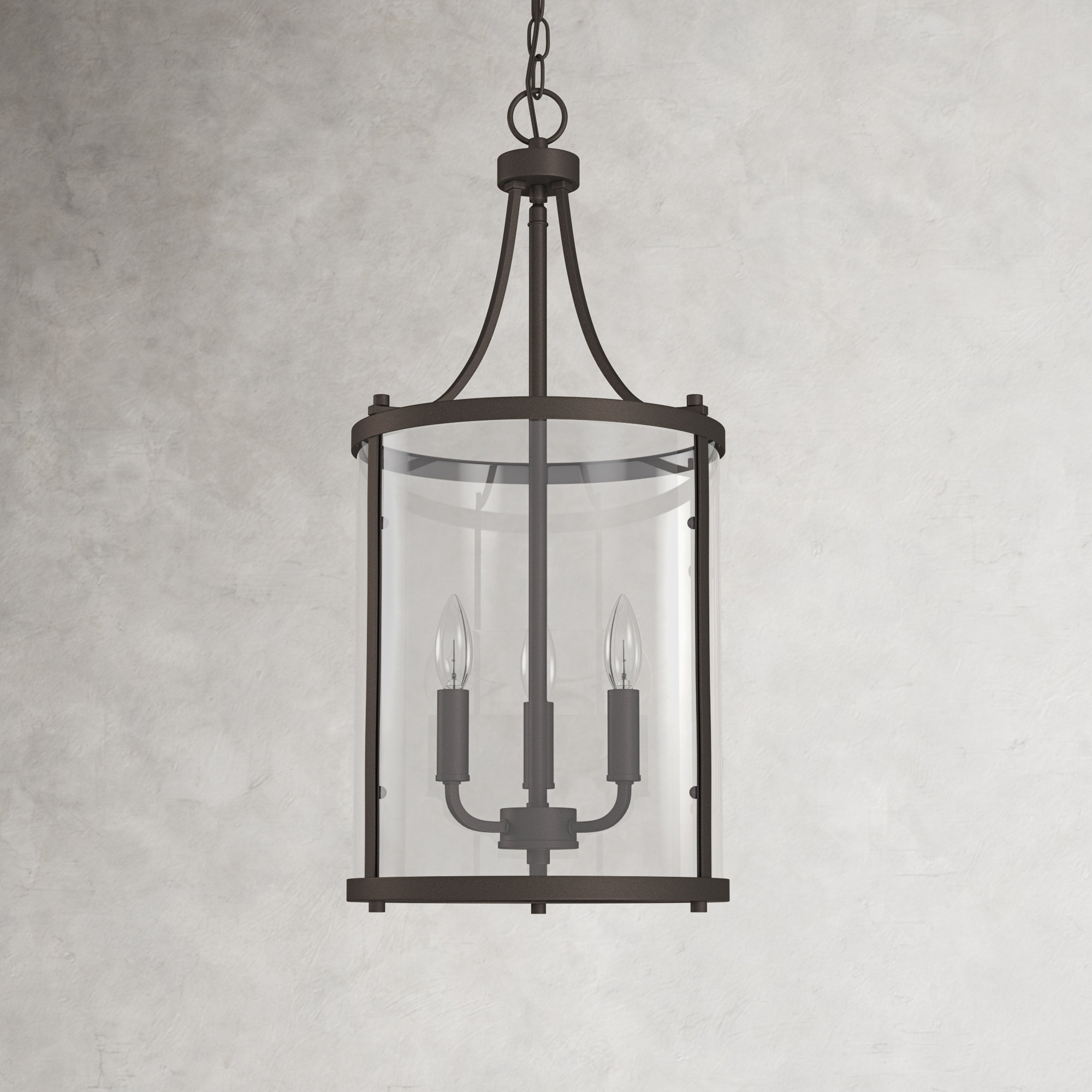 Cleveland 3 - Light Dimmable Lantern Chandelier, English Bronze