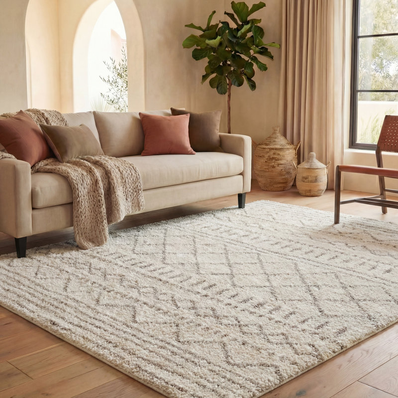 Develin Performance Chevron Rug, Rectangle 8' x 10', Ivory/Beige