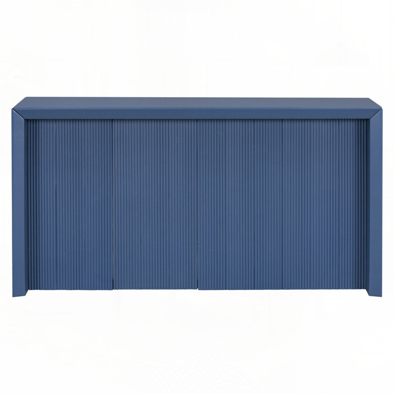 Acacia Wood Veneer  Console Table, Navy Blue