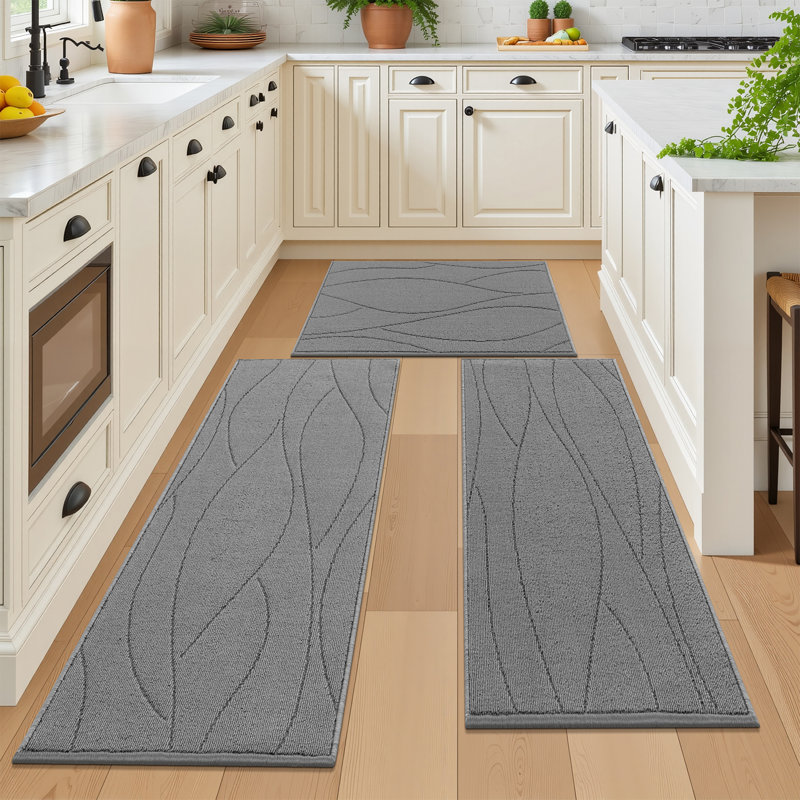 Ensemble de tapis de cuisine, Gris
