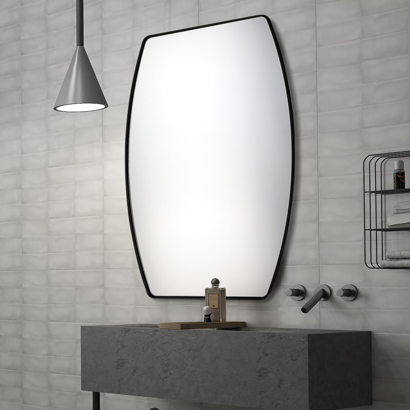 Atle Metal Wall Mirror, Black, 27" x 18"