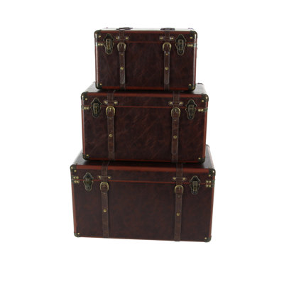 Bittinger 3-Piece Leather Trunk Set