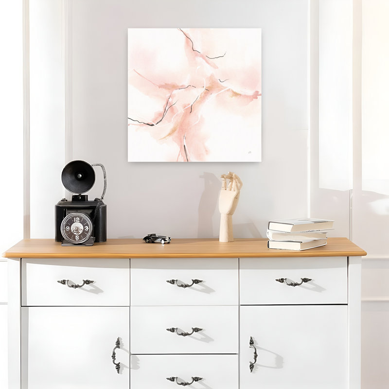 Marbre rose IV, art contemporain abstrait, H 18 po x l 18 po