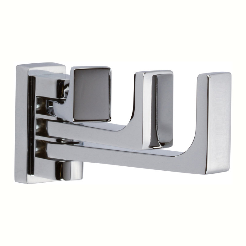 Frame Pivoting Triple Robe Hook, Polished Chrome