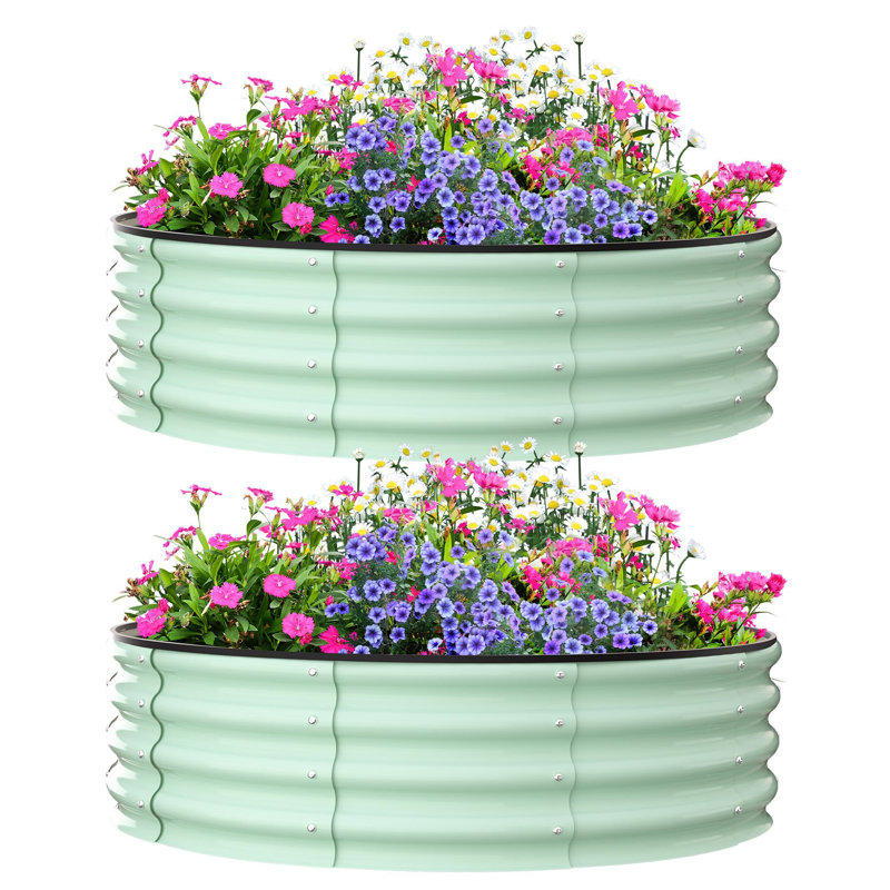 Metal Raised Garden Bed, 30cm H x 120cm W x 120cm D, White