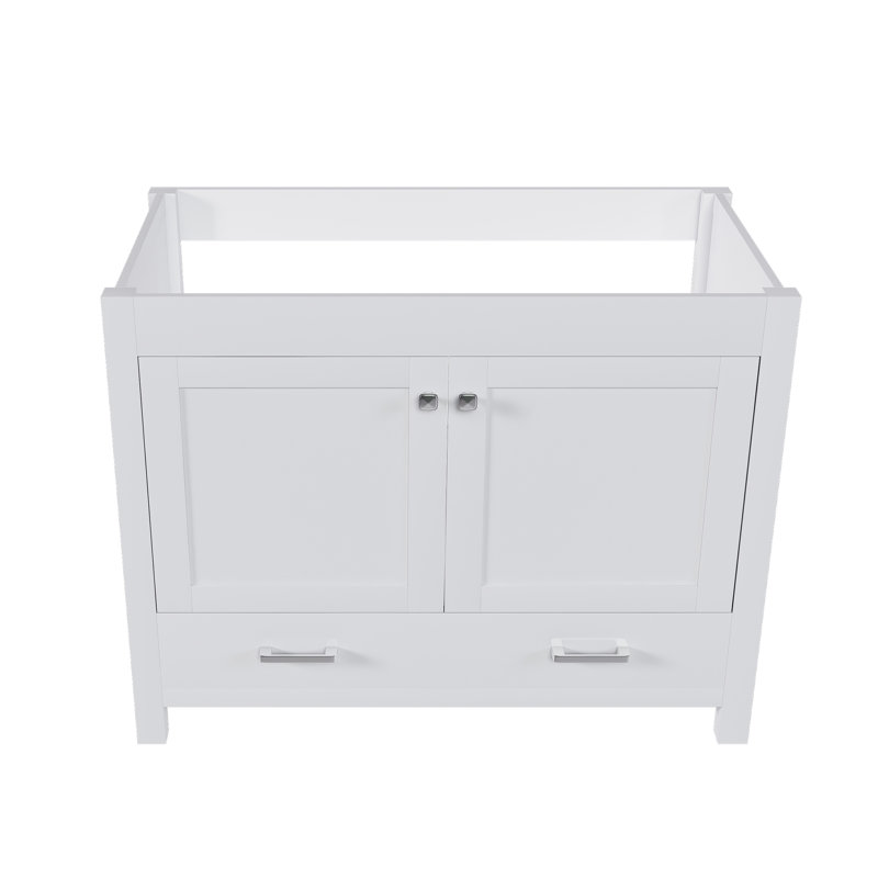 Base de meuble-lavabo 42 po sans lavabo, armoire multifonctionnelle avec portes et tiroirs