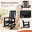 Chaises berçantes noires en PEHD Adirondack pour l'extérieur toutes saisons avec dossier haut confortable-117807830