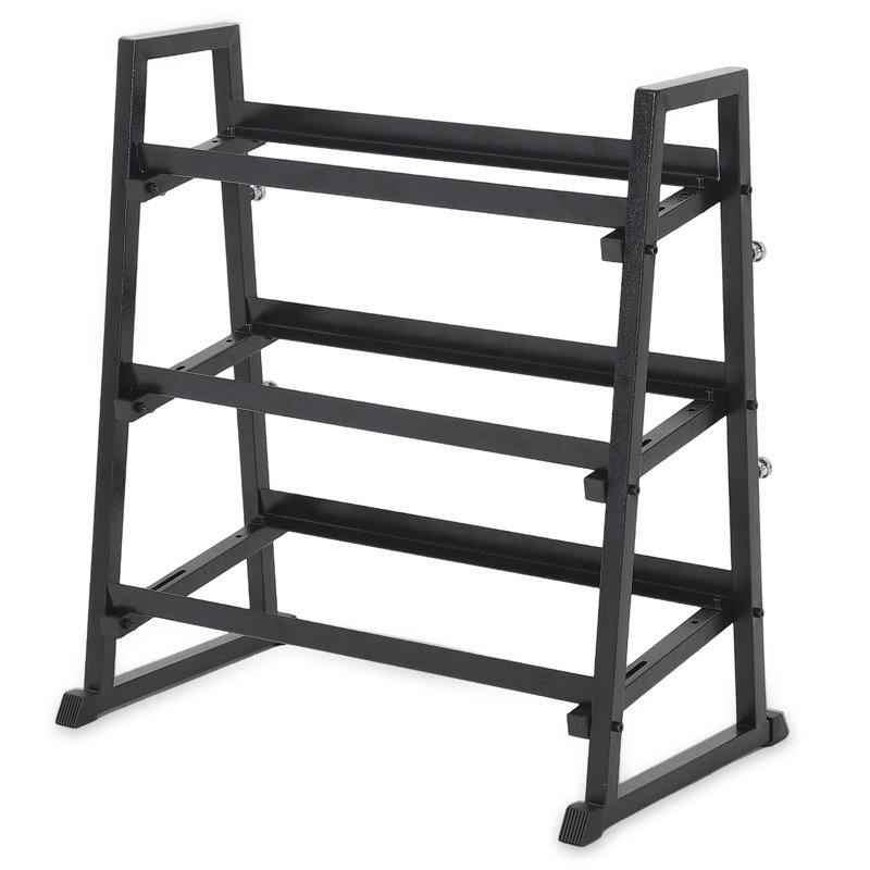 Support à haltères réglable à 3 niveaux avec capacité de 1300 lb, support de gymnastique en T pour haltères, plateaux de poids Kettlebells, noir