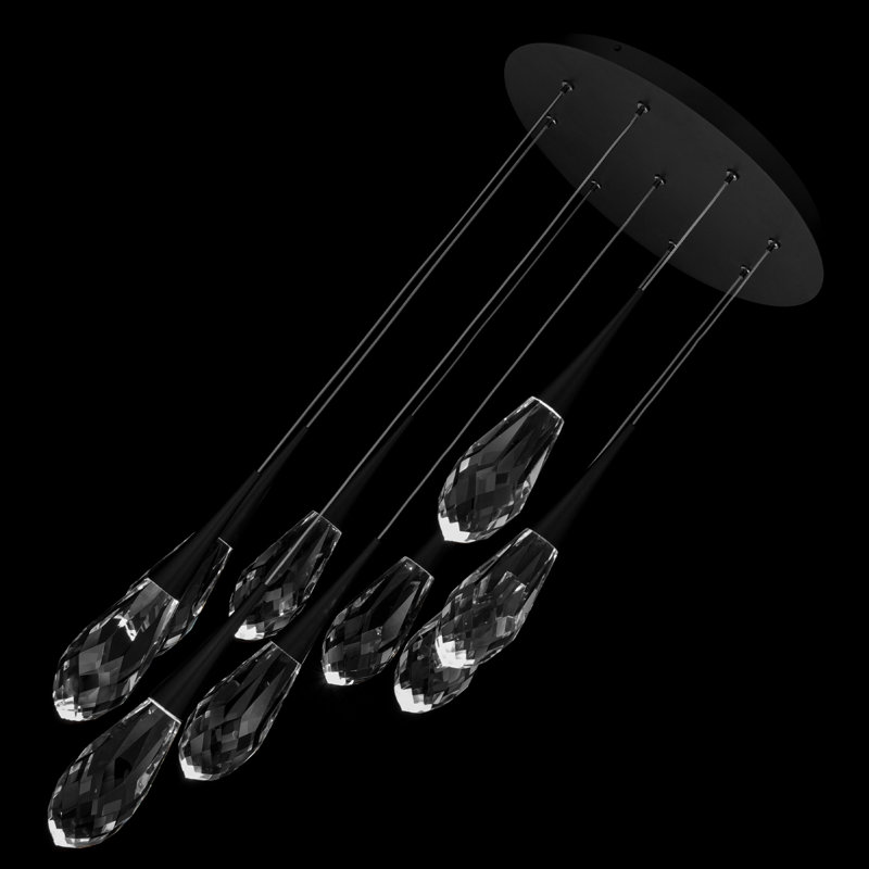 Hibiscus 9 - Light LED Pendant, Black