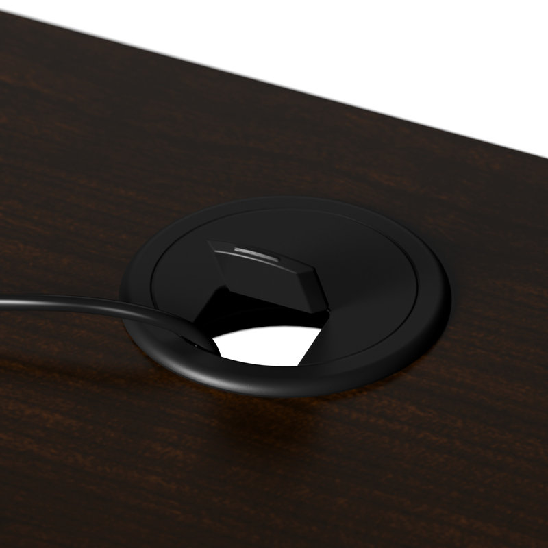 Bush Business Furniture Arrive 72W x 30D Reception Desk with Shelf, Mocha Cherry