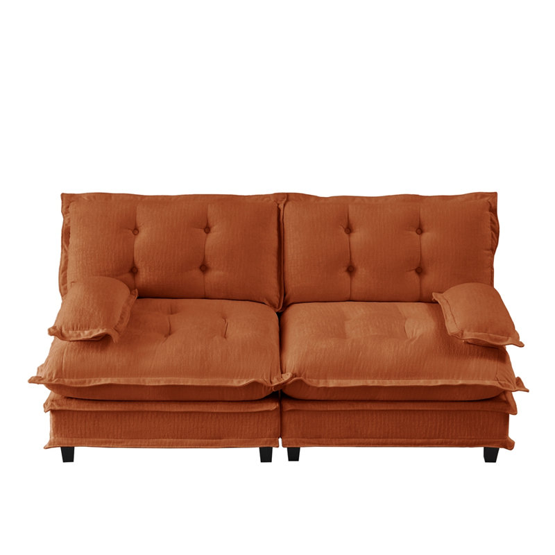 Causeuse modulaire moderne 77 po 77 po, Orange
