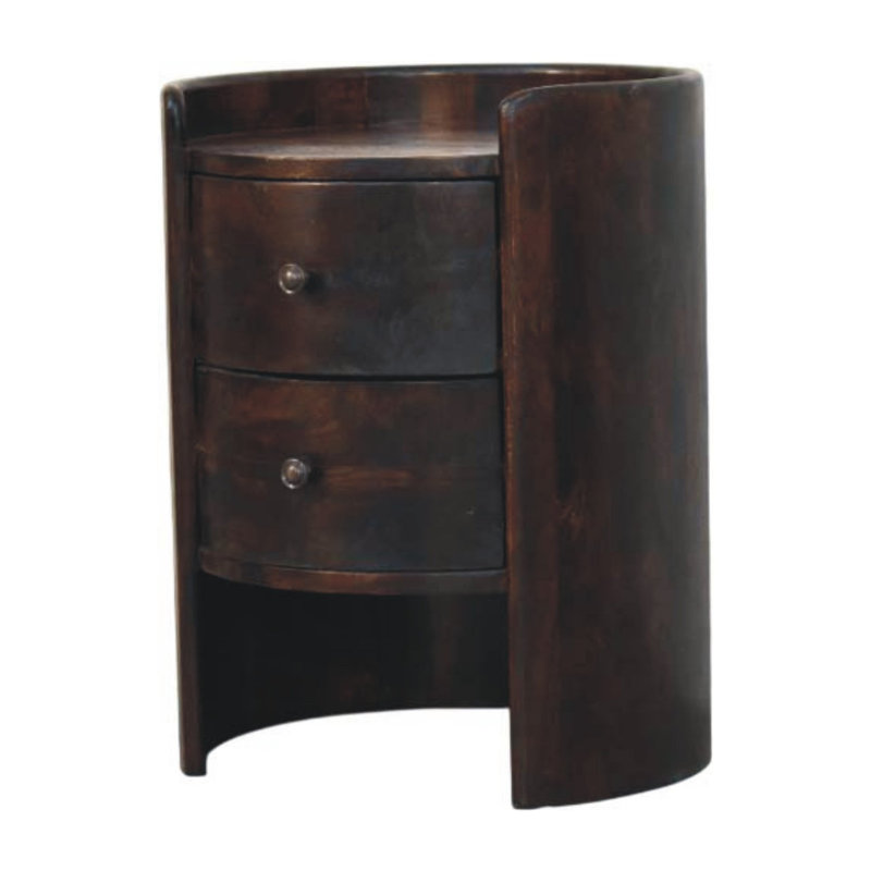 Table d'appoint ronde en velours moka